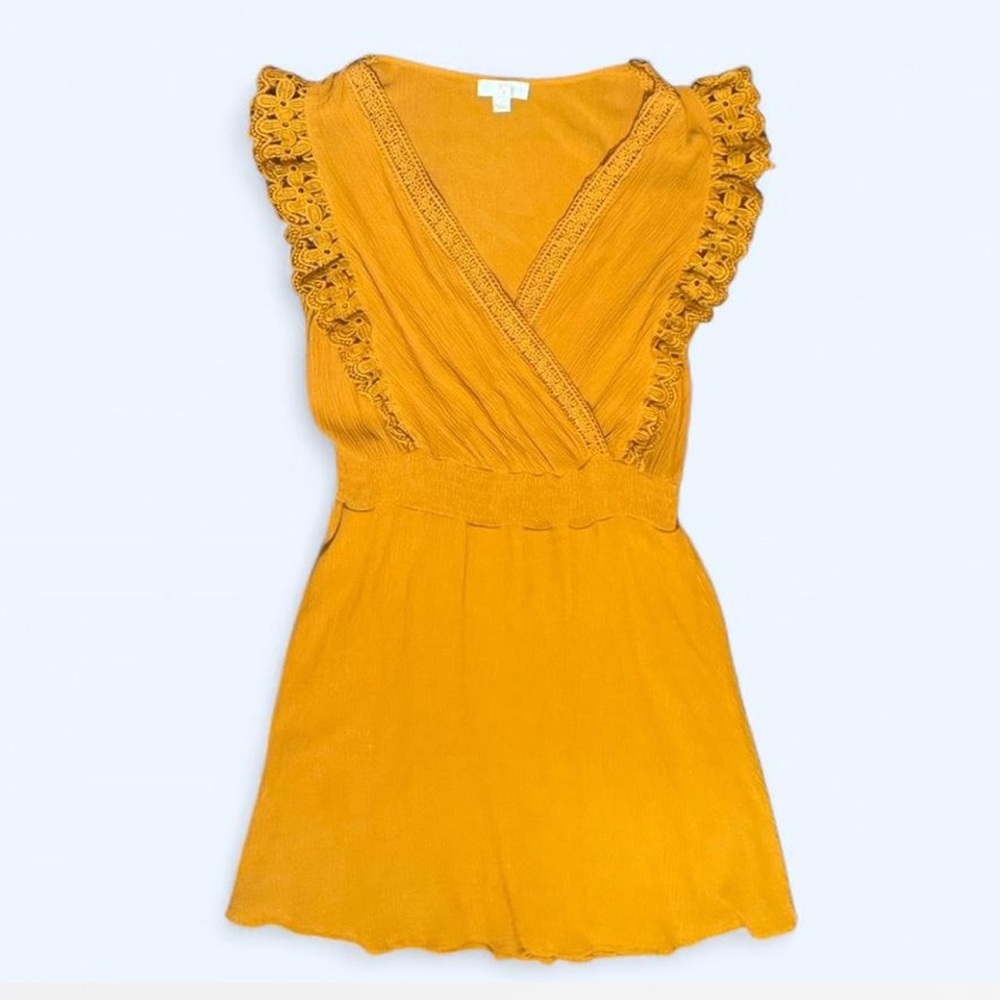 Yellow Gold Ruffle Dress Size Small